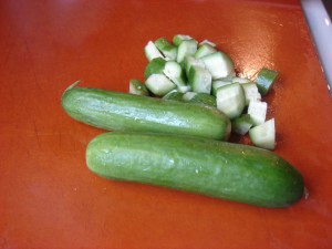 ひよこ豆のサラダ作り方Persian Cucumber